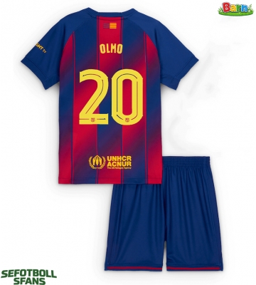 Barcelona Dani Olmo #20 Hemmaställ Barn 2025-26 Kortärmad (+ Korta byxor)